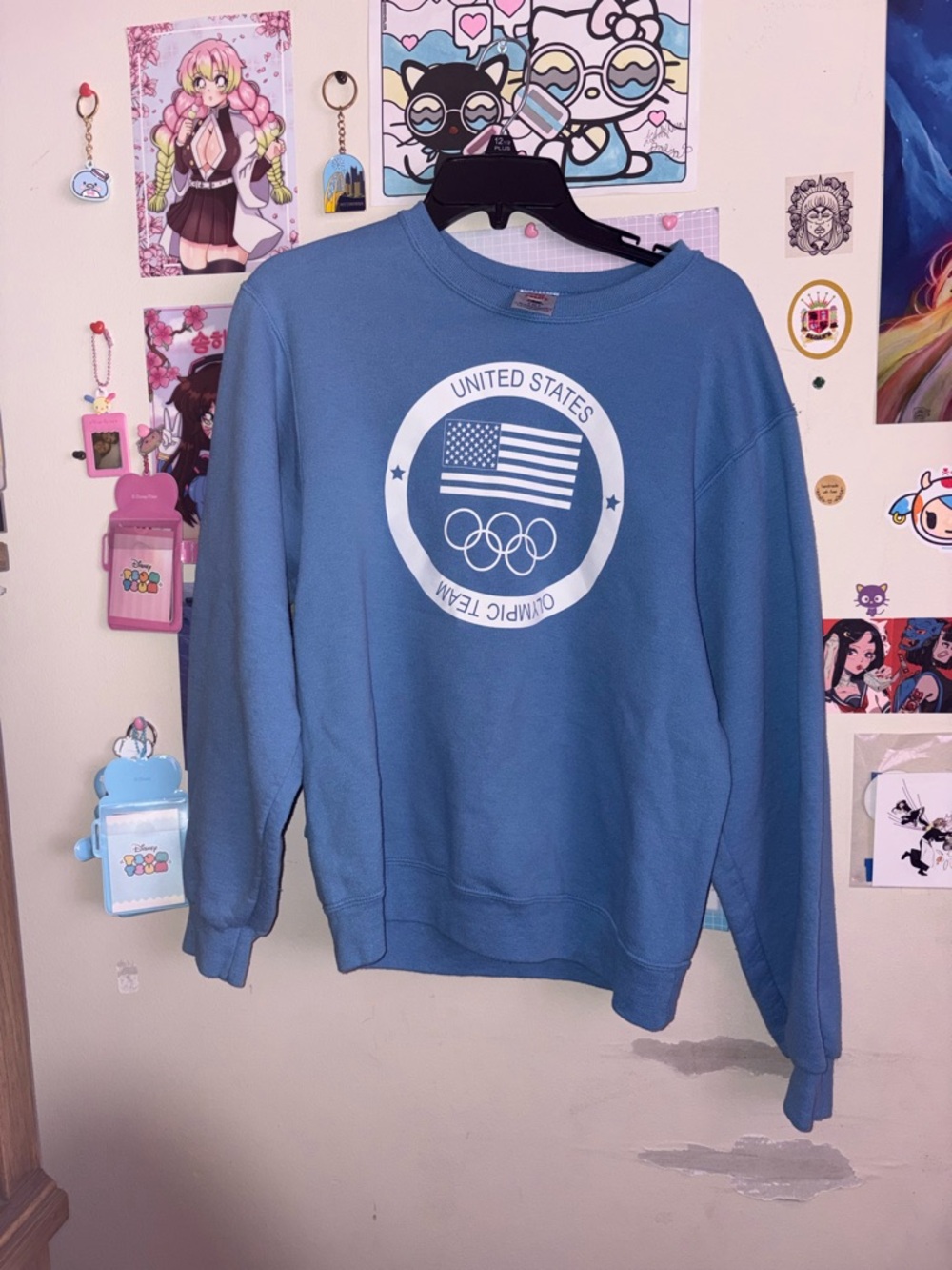 Jerzees Blue Crewneck Sweatshirt with United States Olympic Team Logo